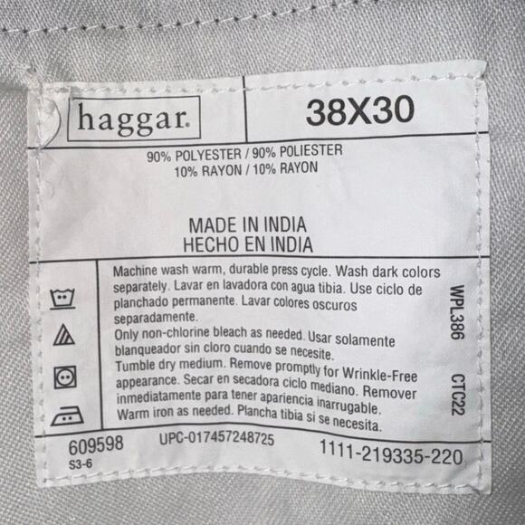 Haggar Men Classic Fit Pleated Front Brown Dress Pants 38x30 Casual Business - Picture 7 of 8